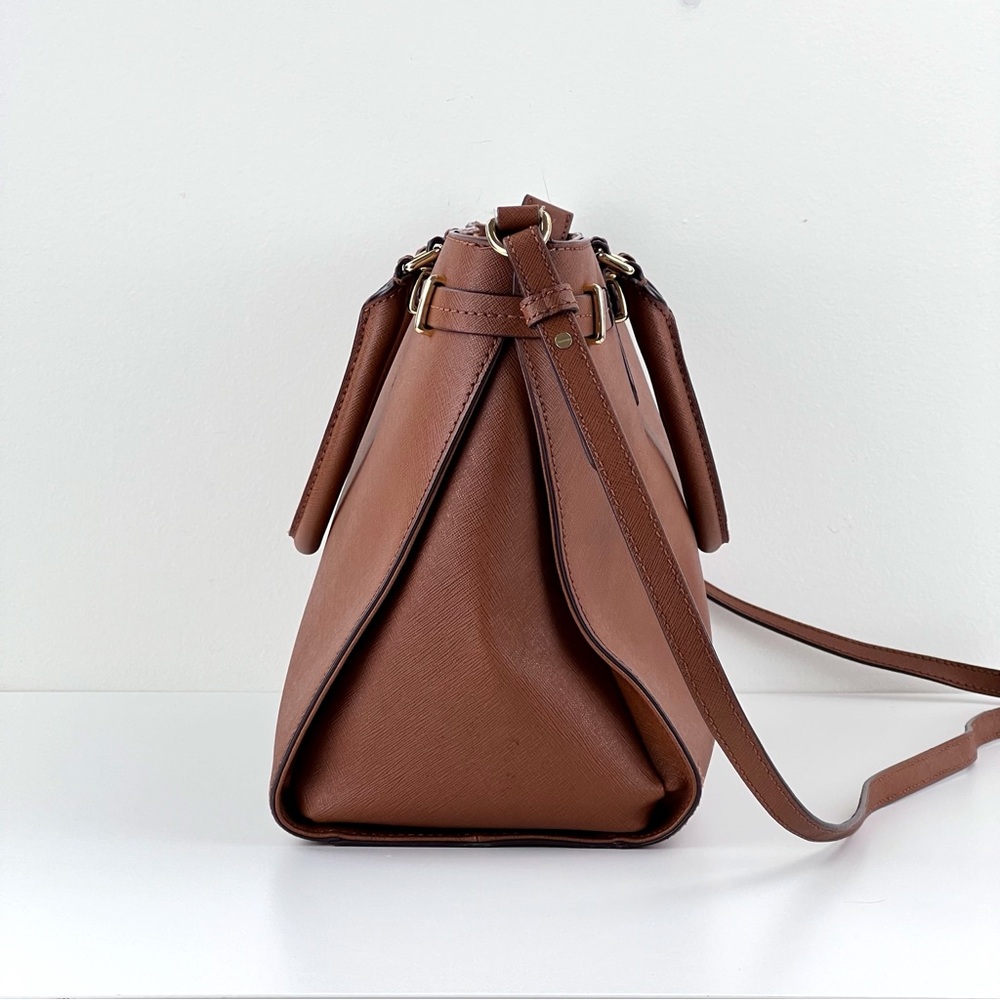 Ralph Lauren Double RL Brown Leather Tote - Picture 3 of 12
